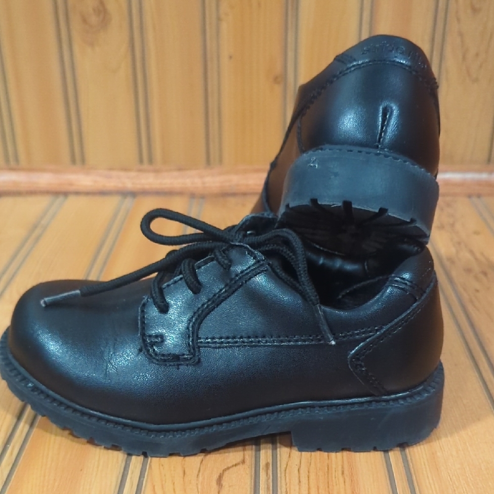 Stride Rite "Taft" Toddler Boys Black Leather Dress Shoes 9.5W Wide